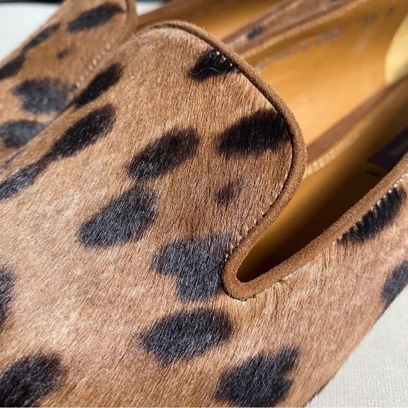 Ralph Lauren Collection Quintessa II Italian Hair-Calf Leopard Smoking Slipper - Picture 2 of 16
